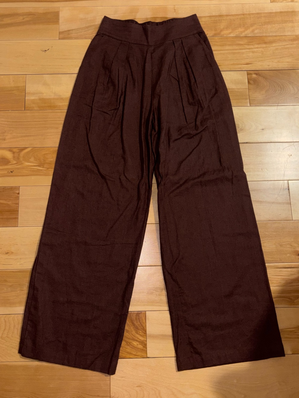 Abercrombie & Fitch Brown wide leg linen pants
